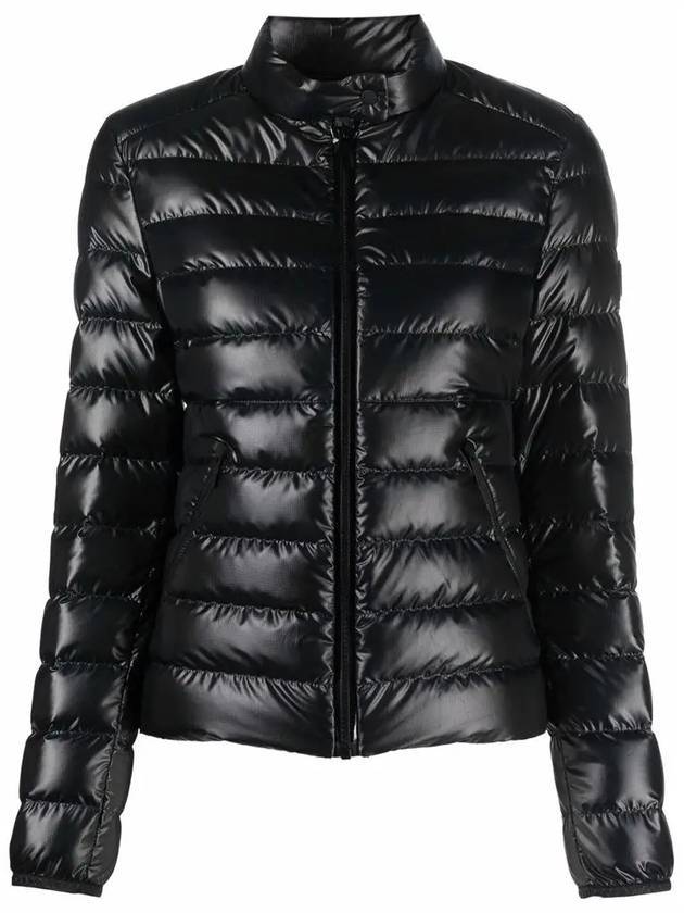 몽클레르 라모르 Lamor 로고 패치 숏 패딩 블랙