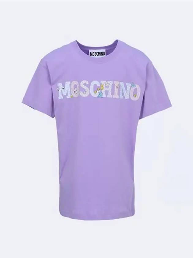 모스키노 애니멀 로고 라운드티 퍼플 MOSCHINO A07090441 5264