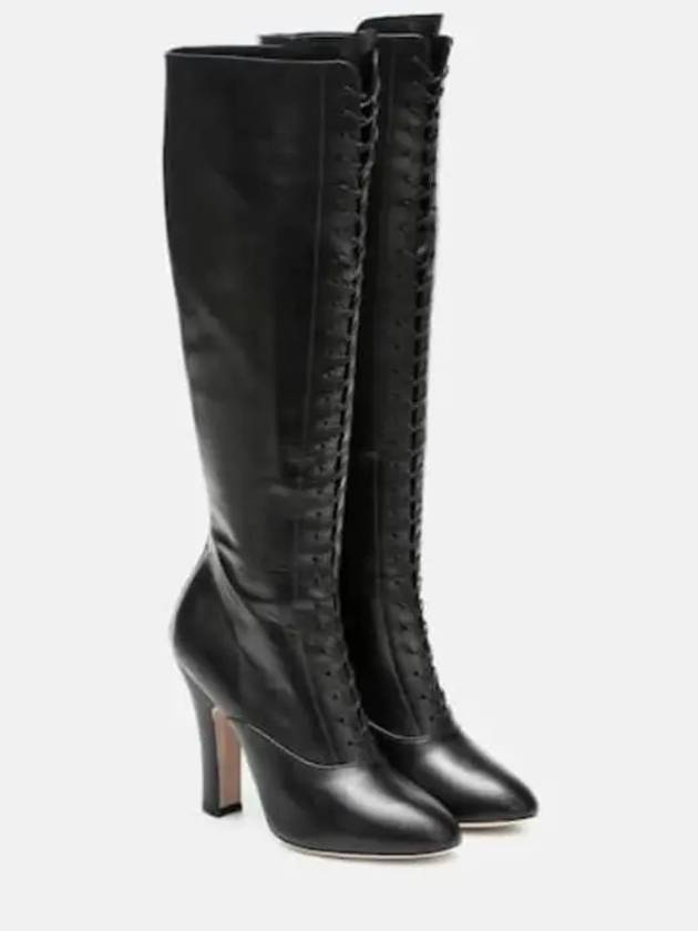 미우미우 레더 니하이 부츠