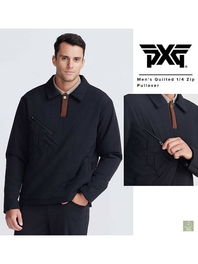 PXG 골프웨어 바람막이 자켓 남성 방풍 방수 퀼트 집업 남자 카라티 겨울 골프티셔츠