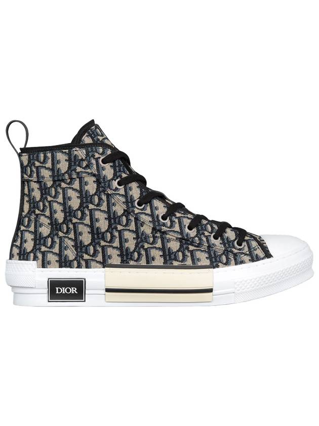 디올 오블리크 자카드 하이탑 스니커즈 베이지 블랙