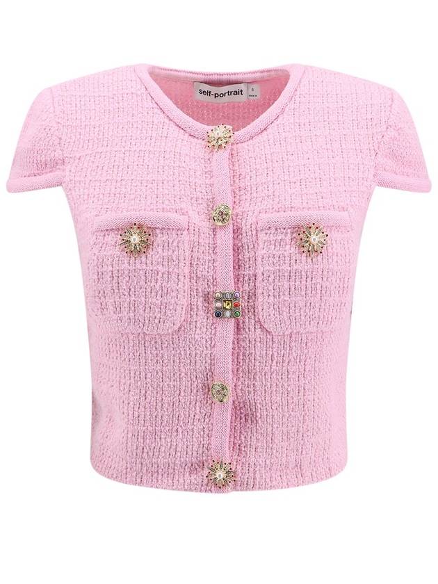 셀프 포트레이트 임벨리시드 니트 탑