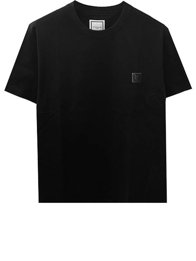 우영미 W241TS06708B 플라워 백로고 프린팅 라운드 반팔티셔츠 블랙 남성 티셔츠 TEO