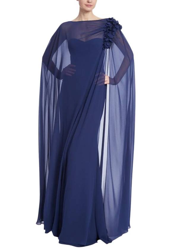 SHEER GEORGETTE OVERLAY GOWN