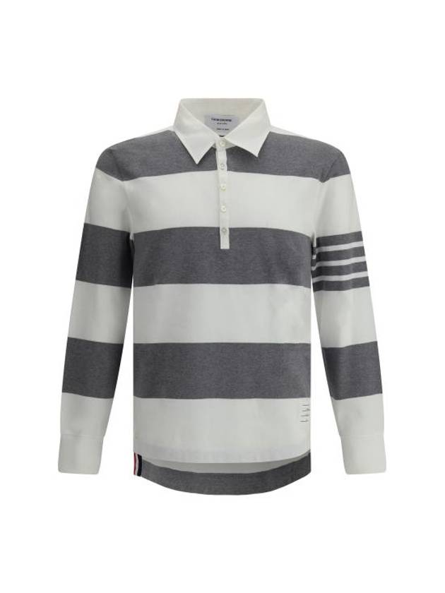 톰브라운 클래식 4바 럭비 PK셔츠 그레이