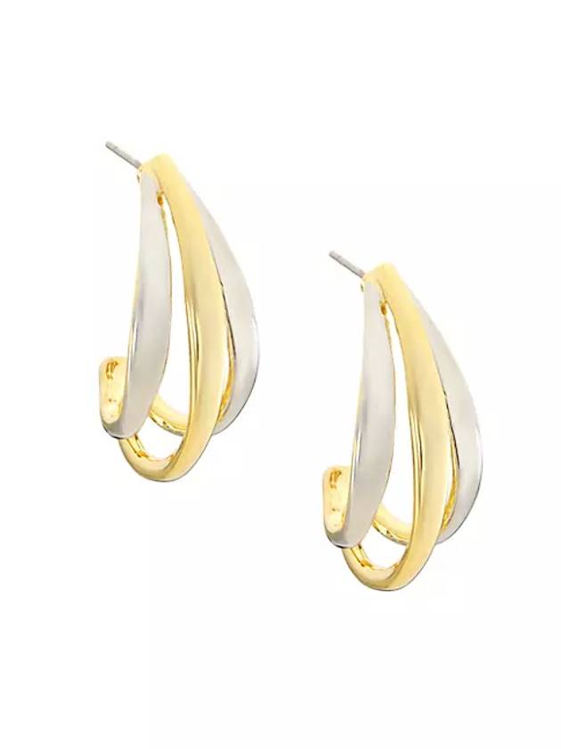 투톤 하프 후프 귀걸이 Two Tone Half Hoop Earrings