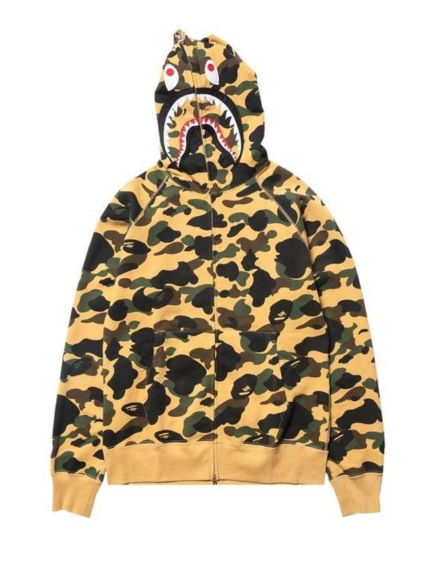 베이프 1st 카모 샤크 풀집 후디 옐로우