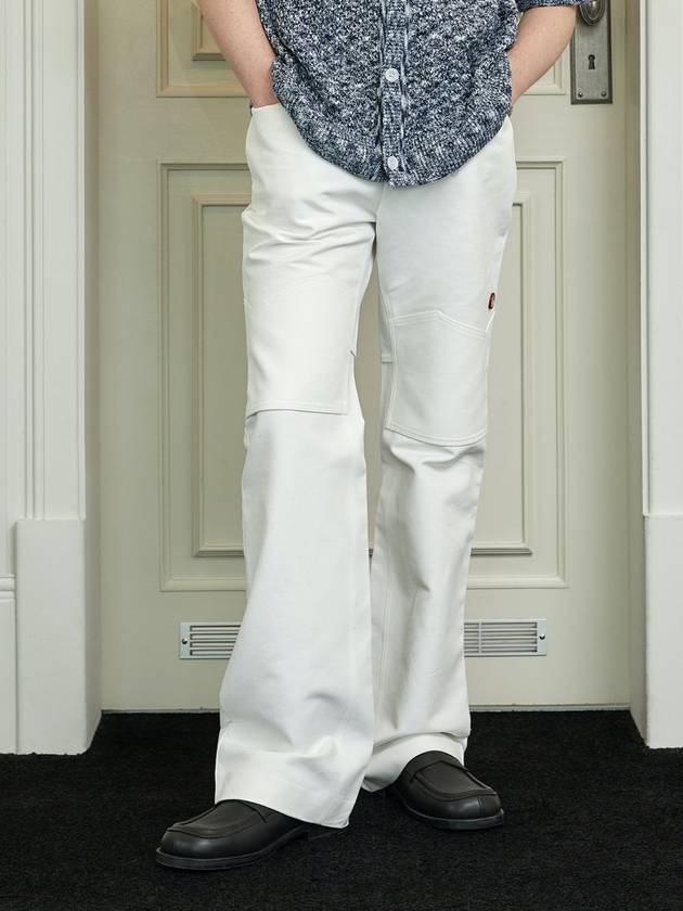 키네토 레이어 커팅 스트레이트 팬츠 화이트