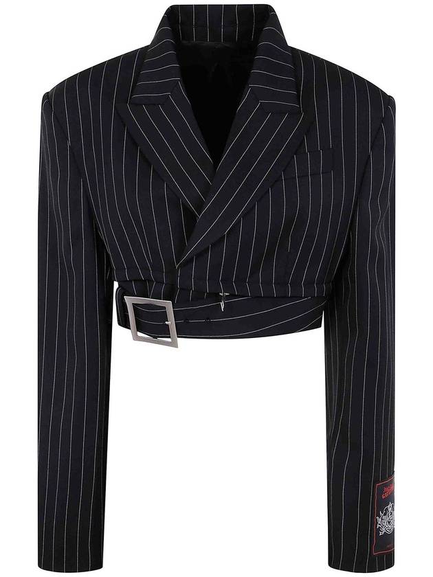 Jean Paul Gaultier Wool Cropped Tailored Jacket