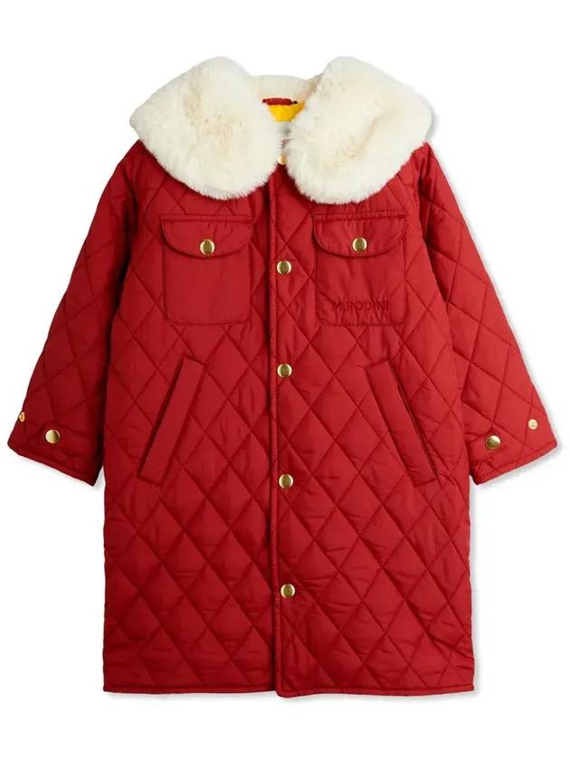 미니 로디니 로고 자수 퀼팅 코트 247101240_BROWN