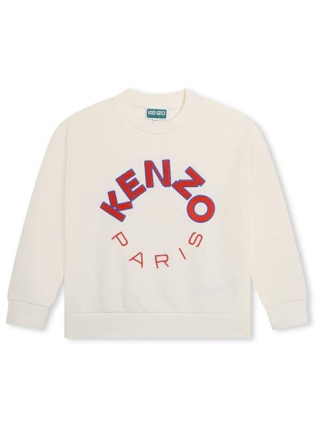 겐조 키즈 로고 자수 코튼 니트탑 화이트