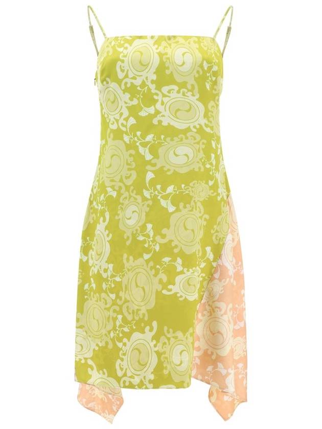 Dsquared2 플로럴 프린트 비대칭 밑단 드레이프 드레스