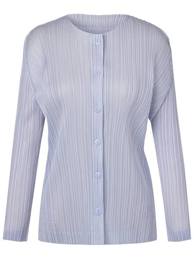 여성 라운드넥 라이트 플리츠 가디건 라벤더