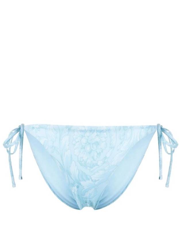 Versace Barocco 프린트 타이 디테일 비키니 하의