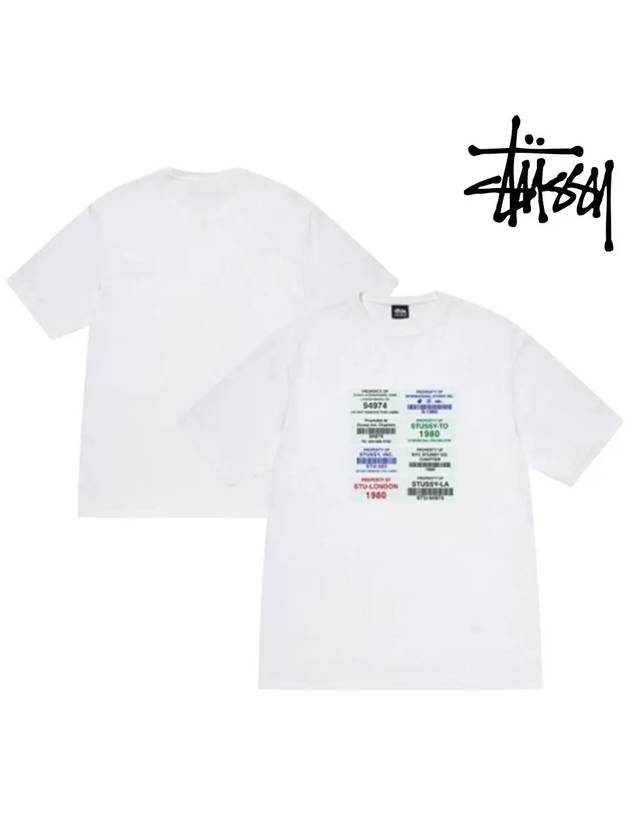 스투시 반팔 코드 로고 탑 티셔츠 화이트