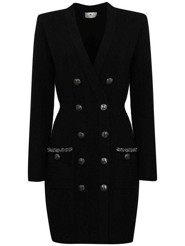 Elisabetta Franchi Robe Manteau Dress In Boucle Wool