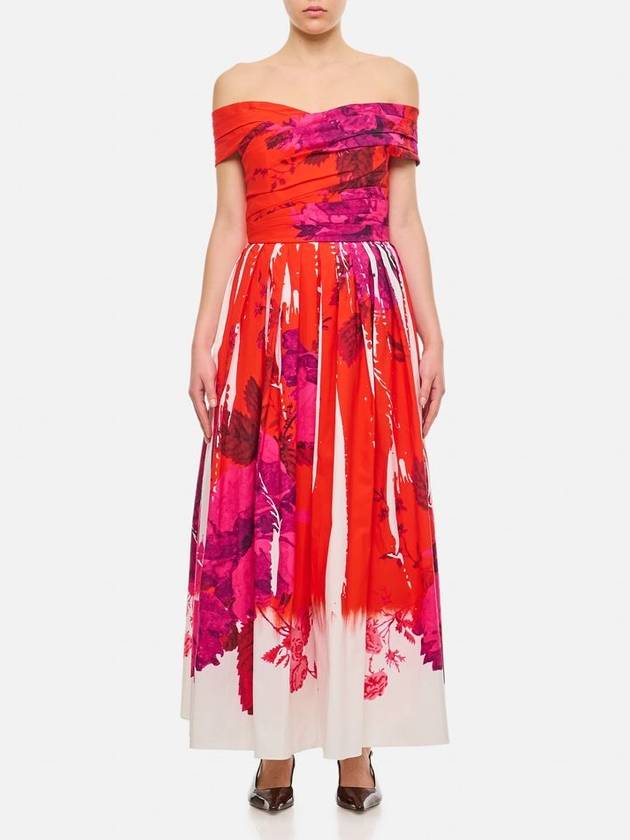 Erdem Off Shoulder Full Skirt Cocktail Dress
