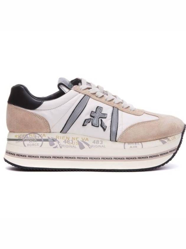 프리미아타 베스 로고 프린트 로우탑 스니커즈 베이지