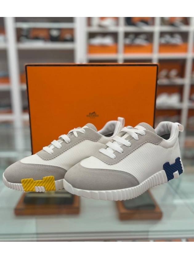 에르메스 남성 바운싱 스니커즈 화이트 네이비 옐로우