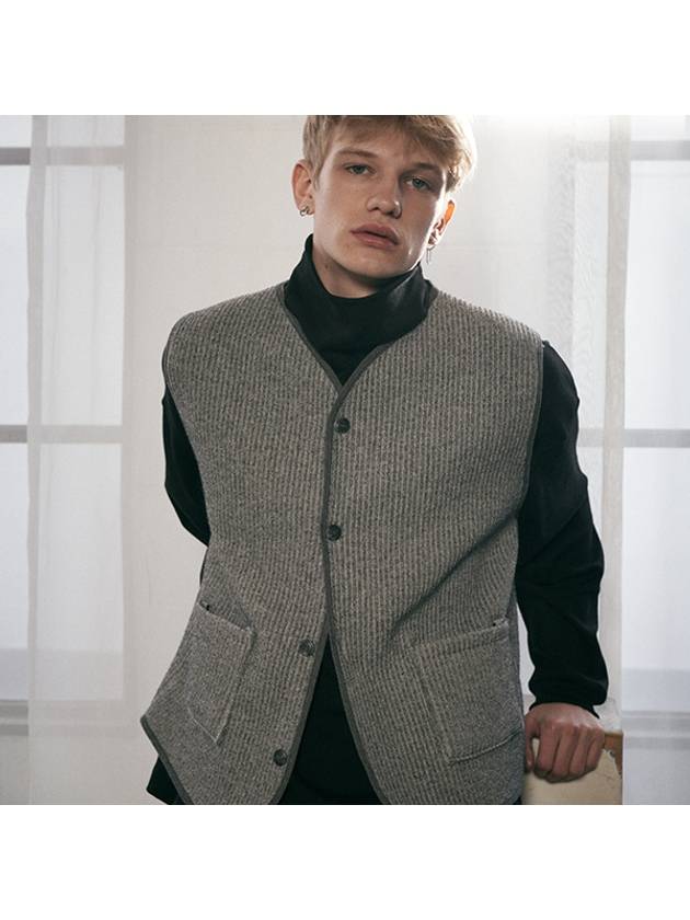 테네르 TNR 니트 베스트 그레이