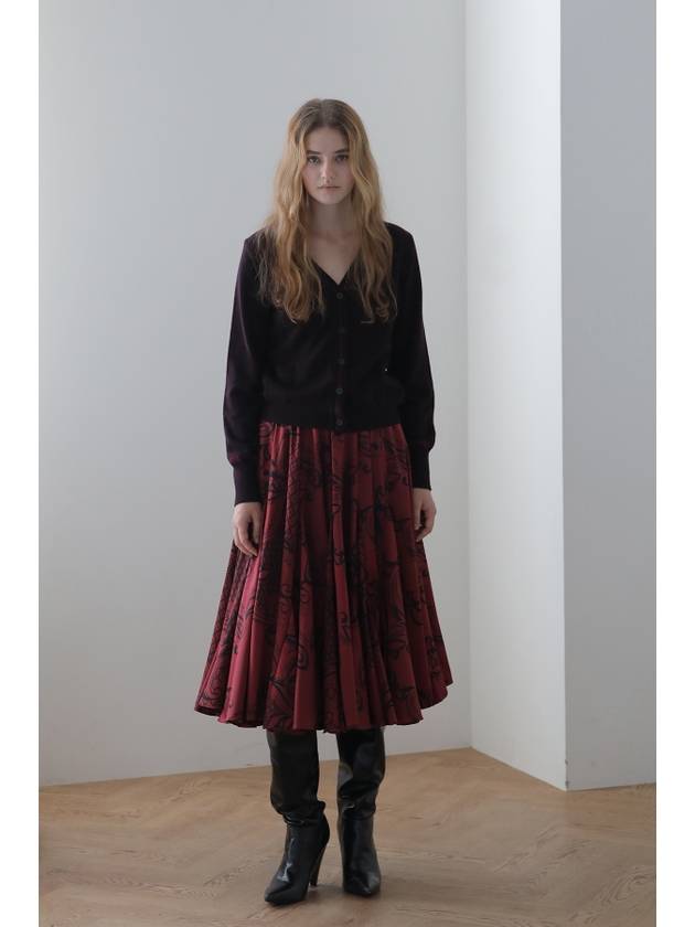 24FW 플레어 맥시 스커트_와인 레드