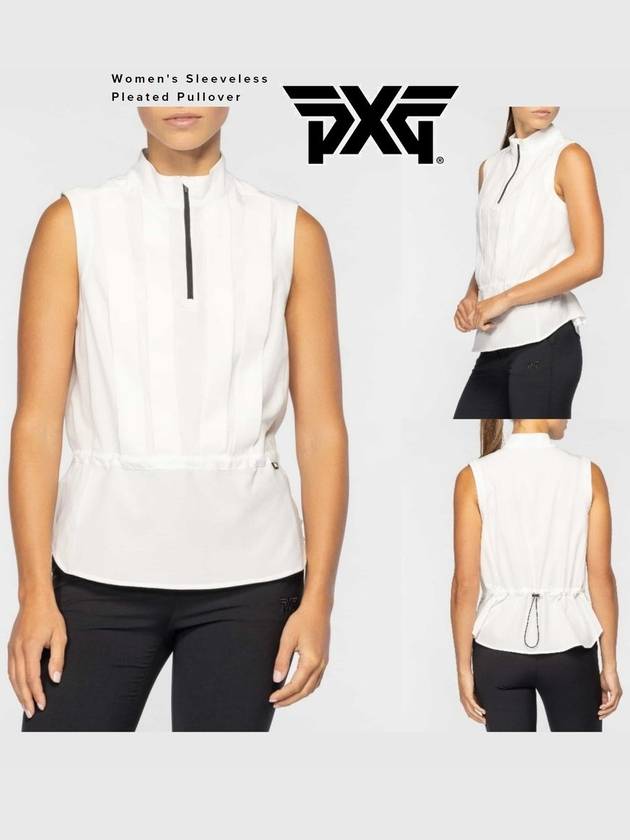 PXG 골프웨어 여성 조끼 슬리브리스 플리츠 풀오버 반 집업 24 SS