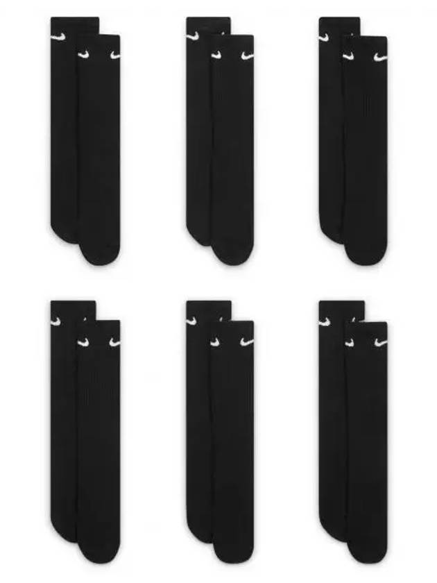 키즈 나이키 키즈 6팩 에브리데이 쿠션 트레이닝 크루 양말 010 블랙 화이트 9778702