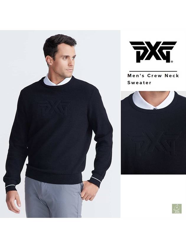 PXG 피엑스지 남성 겨울 골프웨어 크루넥 스웨터 라운드넥 남자 니트 블랙 24 FW
