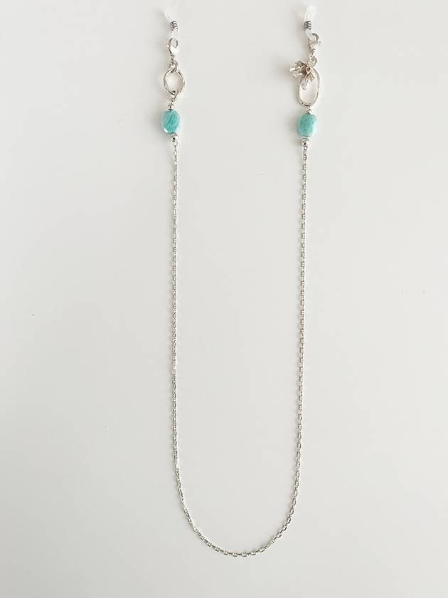 ELYONA 원석 실버 체인 안경 목걸이