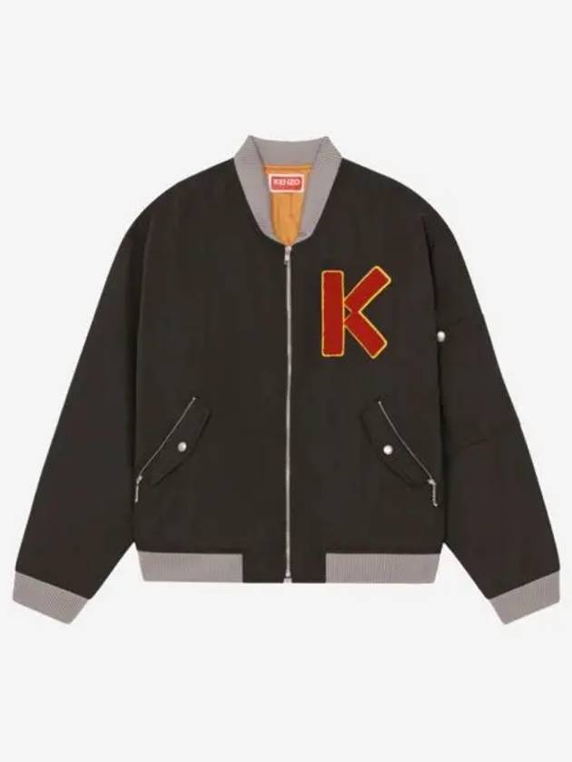 겐조 바시티 봄버 자켓 블랙 Kenzo Varsity Bomber Jacket Black