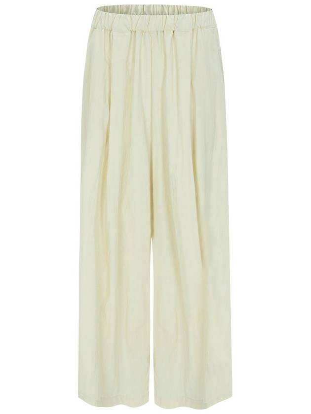 24SS 칼레이트 크링클 밴딩 웨이스트 와이드 팬츠 크림 3 Colors