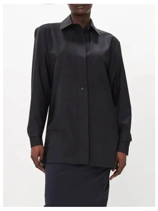 24 SS 16알링턴 Terverdi 테베르디 싱글 버튼 버진 울 블렌드 셔츠 블랙