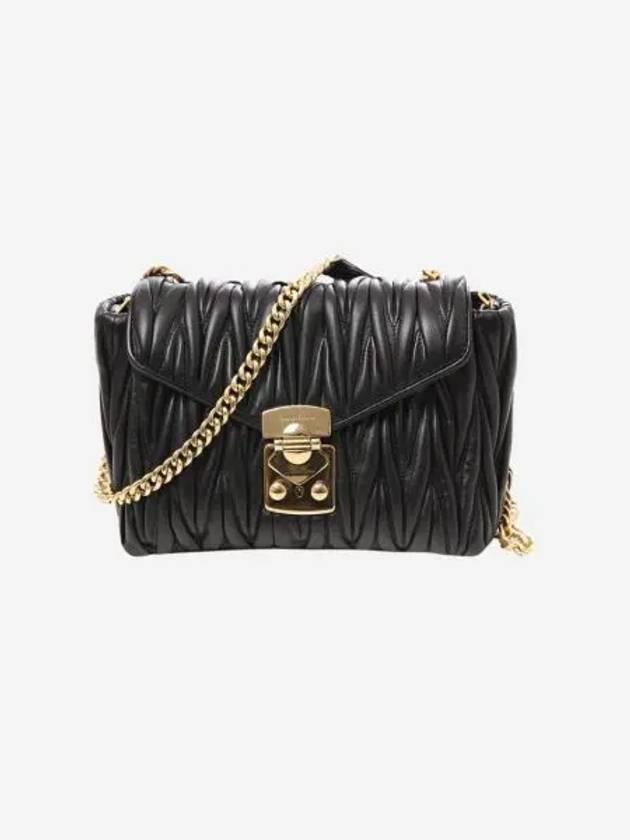 미우 미우 마테라쎄 나파 레더 숄더백 블랙 Miu Miu Matelasse Nappa Leather Shoulder Bag Black