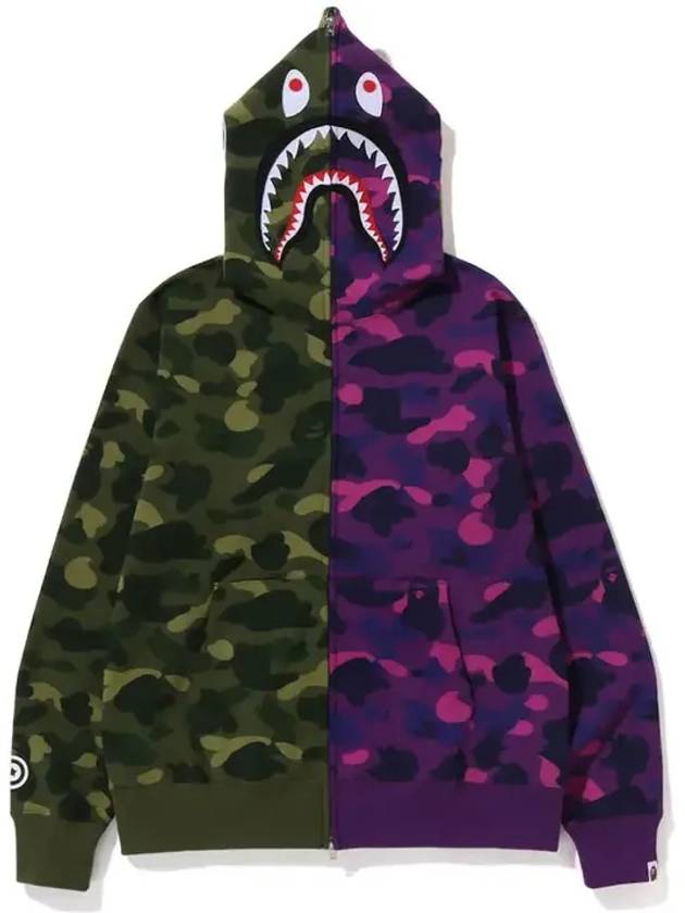 베이프 컬러 카모 샤크 풀집 후디 FW22 그린 퍼플