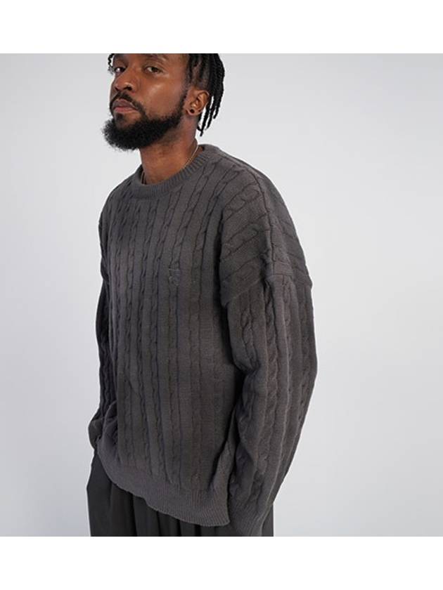 Dirty Spray R Twisted Knitwear_Gray