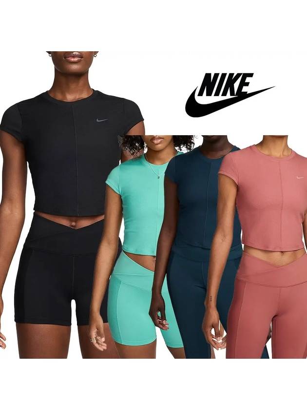 나이키 나시 여성 피티드 리브 크롭 탱크 탑 티셔츠 4컬러 블랙 민트 네이비 핑크