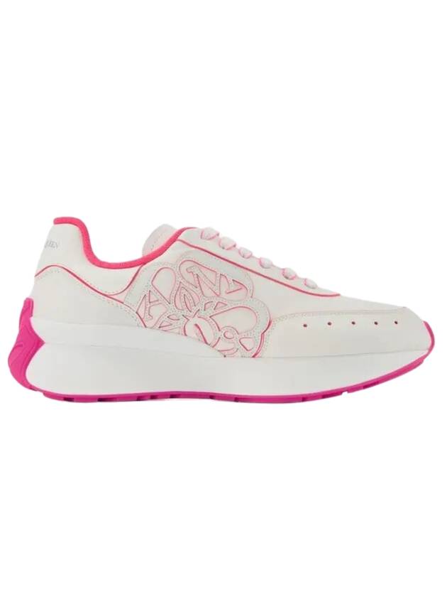 22FW 알렉산더 맥퀸 여성 로우탑 스니커즈 Sneakers in White/Pink Leather
