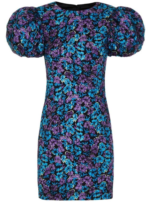 Rotate Birger Christensen Floral dress with puff sleeves