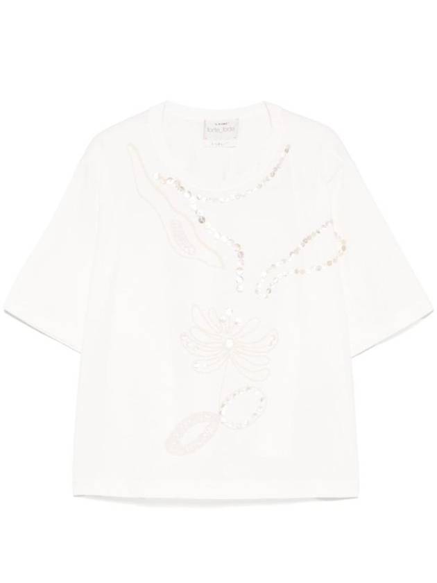 포르테포르테 여성 EMBROIDERED COTTON T 셔츠 13535MYTSHIRT0005