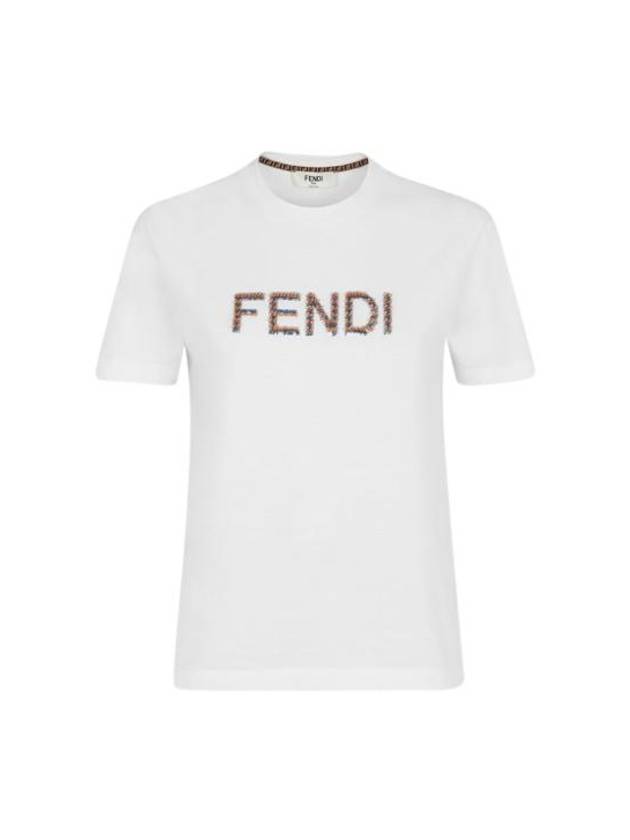 펜디 로고 코튼 반팔 티셔츠 화이트