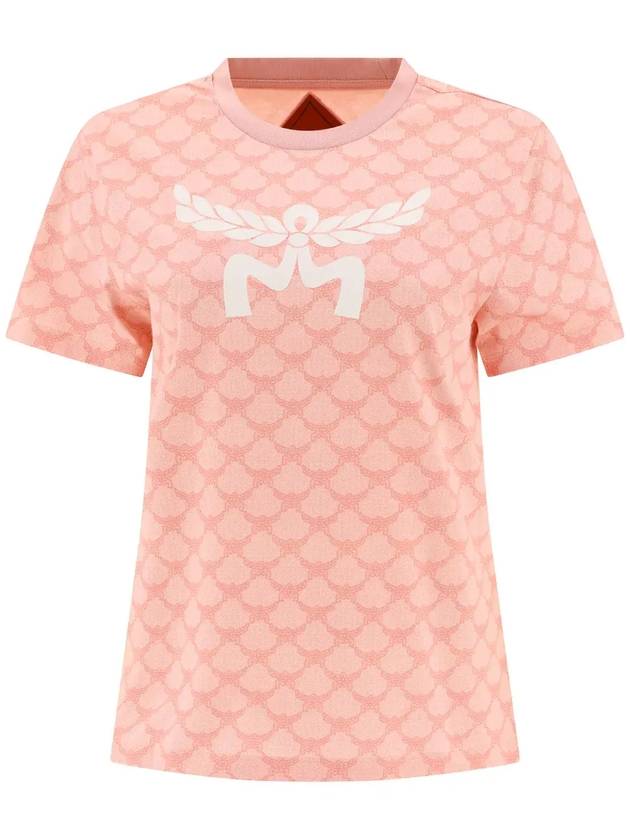 MCM 모노그램 프린트 크루넥 티셔츠 MFTESMM03_SILVERPINK