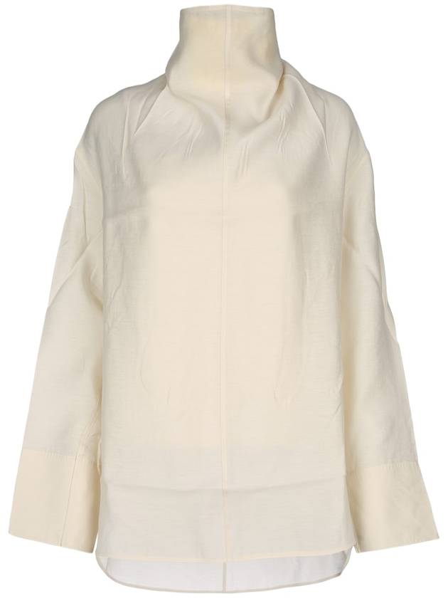 24FW Toteme Funnel 넥 Organza 블라우스 244WRT0371FB0265 116