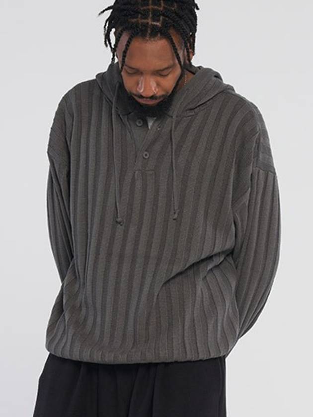 semi burton hooded knitwear_Charcoal