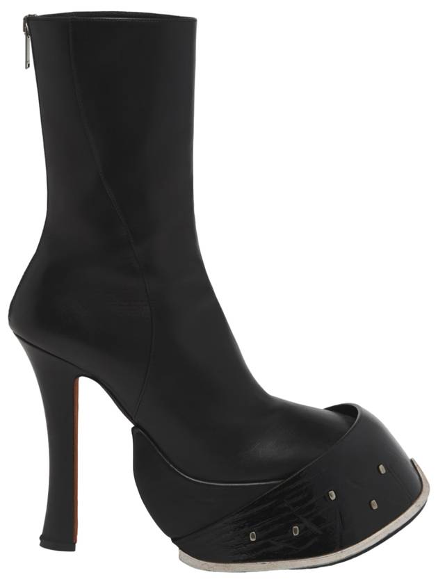 알렉산더 맥퀸 여성 후프 미들부츠 블랙