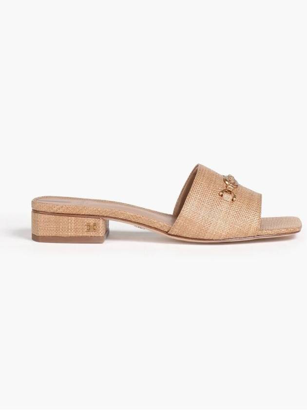 NB07 샘 에델만 여성 샌들 Embellished faux raffia mules