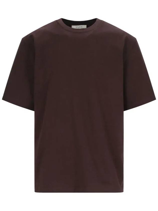 Studio Nicholson 로고 프린트 크루넥 티셔츠 LAYSNM1066_CHOCOLATE