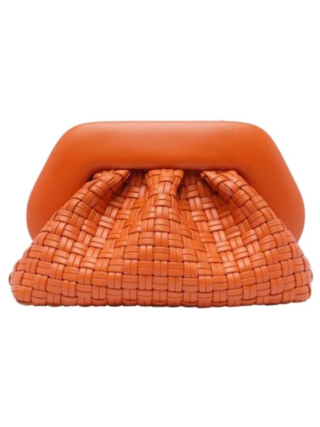 더 모아레 티아 위브드 클러치 백 번트 오렌지