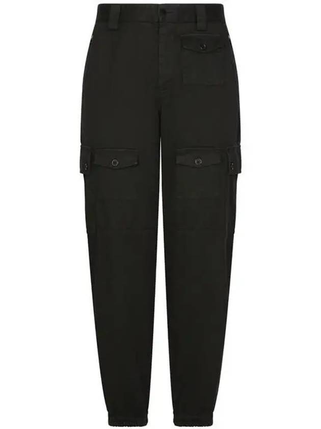 돌체앤가바나 포켓 카고 스트레이트 팬츠 블랙