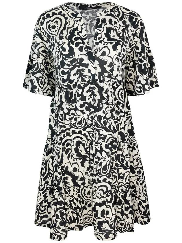 위켄드 막스마라 올오버 패턴 크루넥 드레스 ELY2515621072600_005