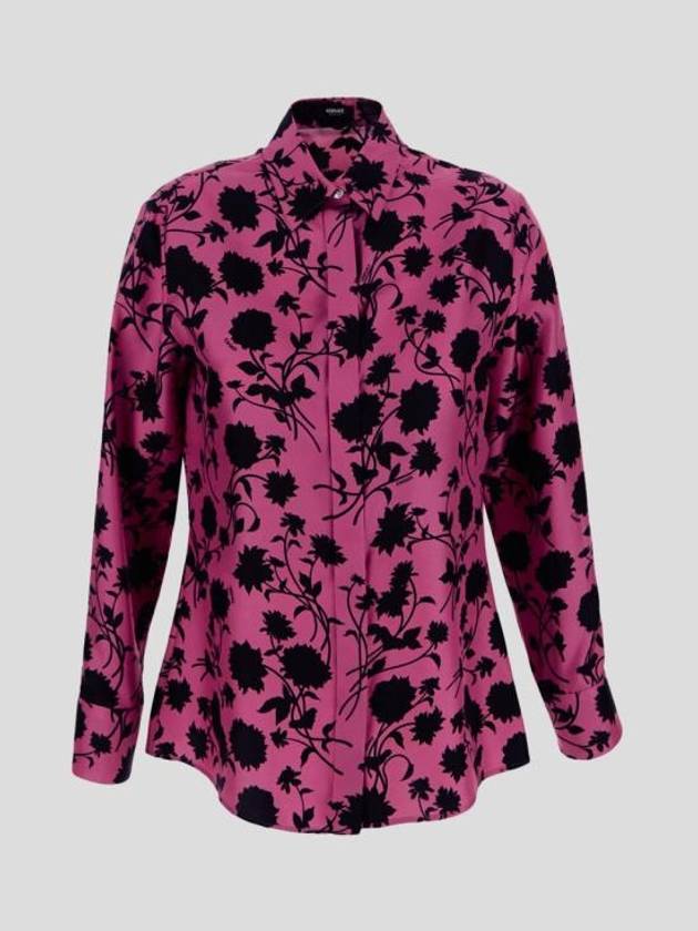 23FW 베르사체 셔츠 10125991A091465P900 Waterlily black